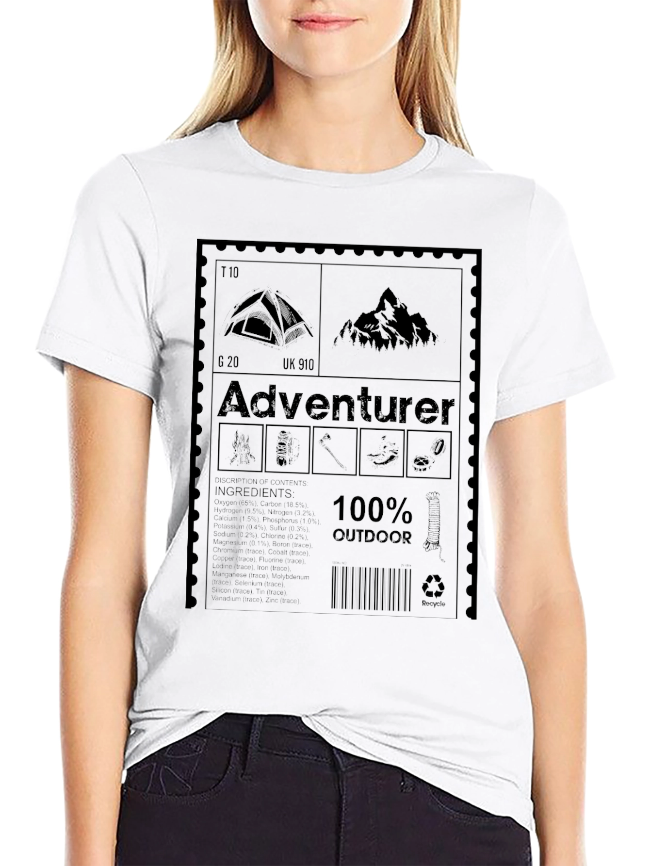 Adventurer 100% Outdoor Black T-Shirt