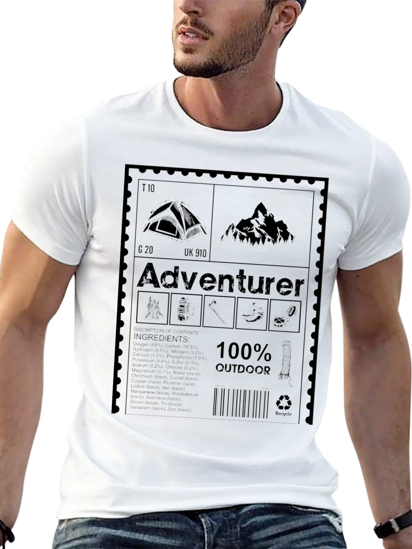 Adventurer 100% Outdoor Black T-Shirt