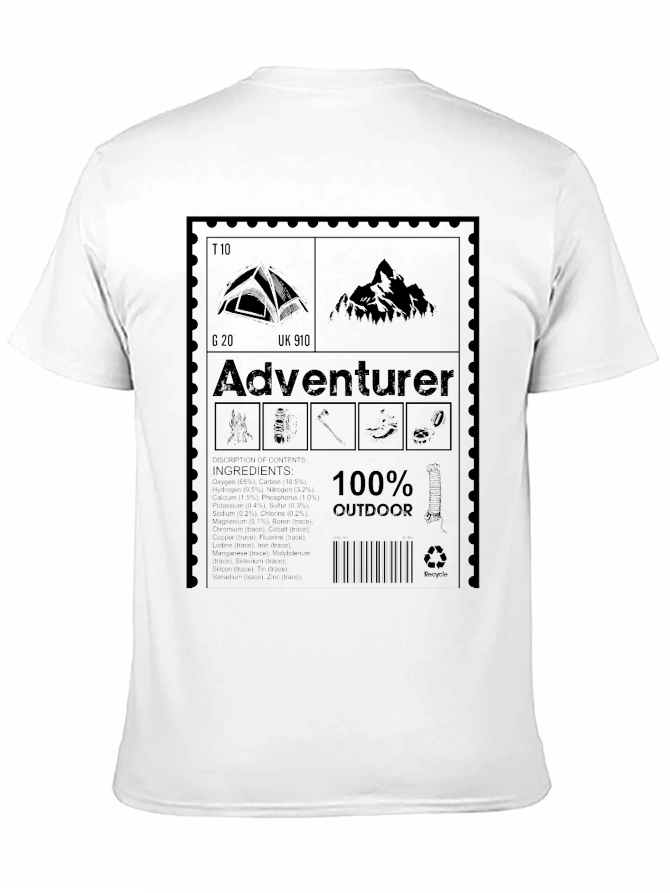 Adventurer 100% Outdoor Black T-Shirt