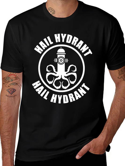 Hail Hydrant Graphic T-Shirt - Black Cotton Tee