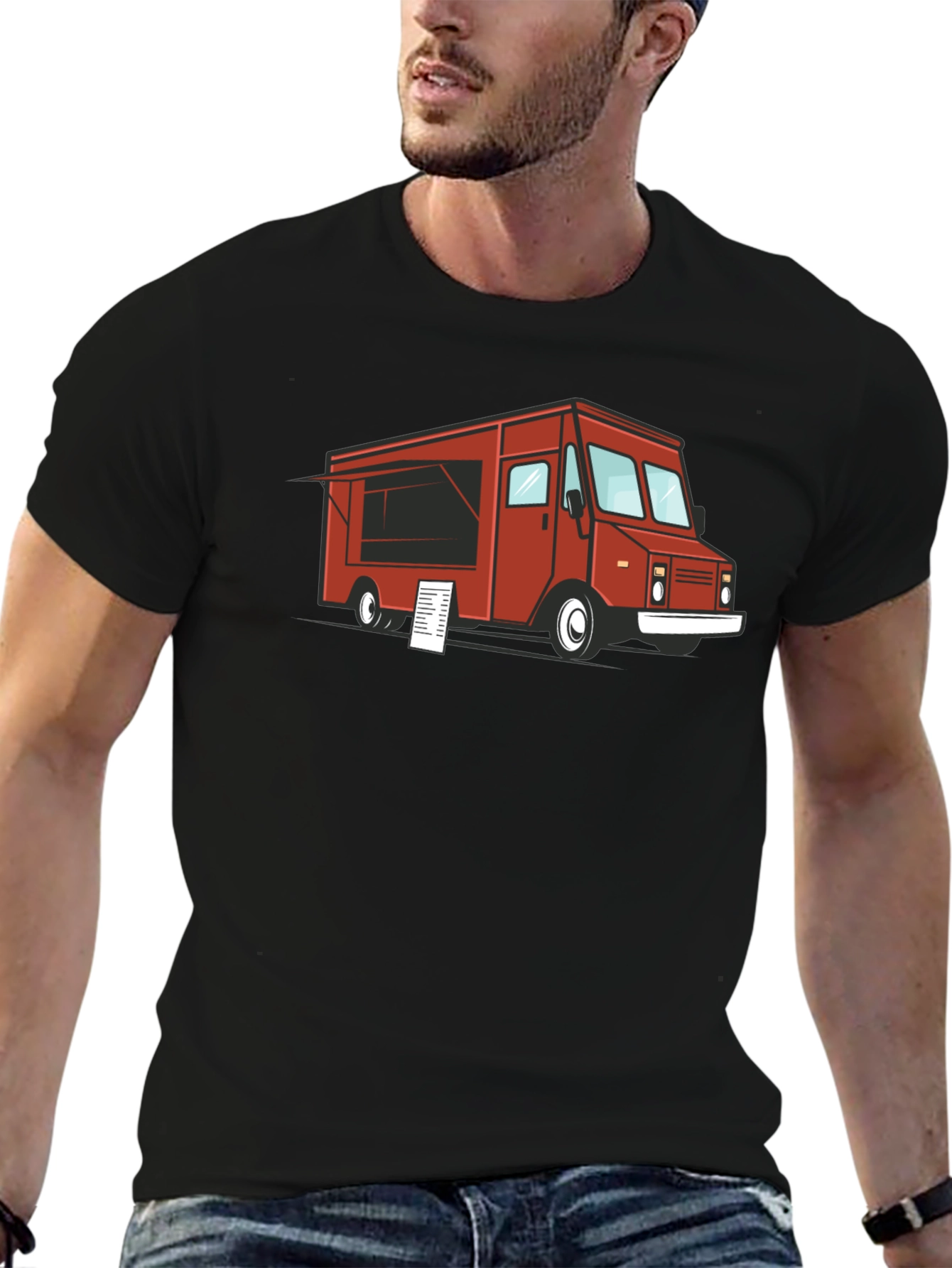 Food Truck Graphic T-Shirt - Black