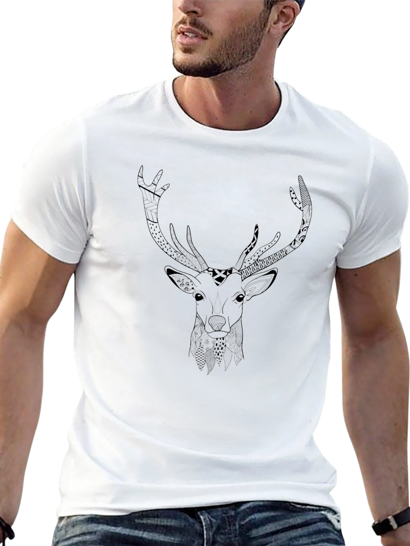 Deer Graphic Black T-Shirt