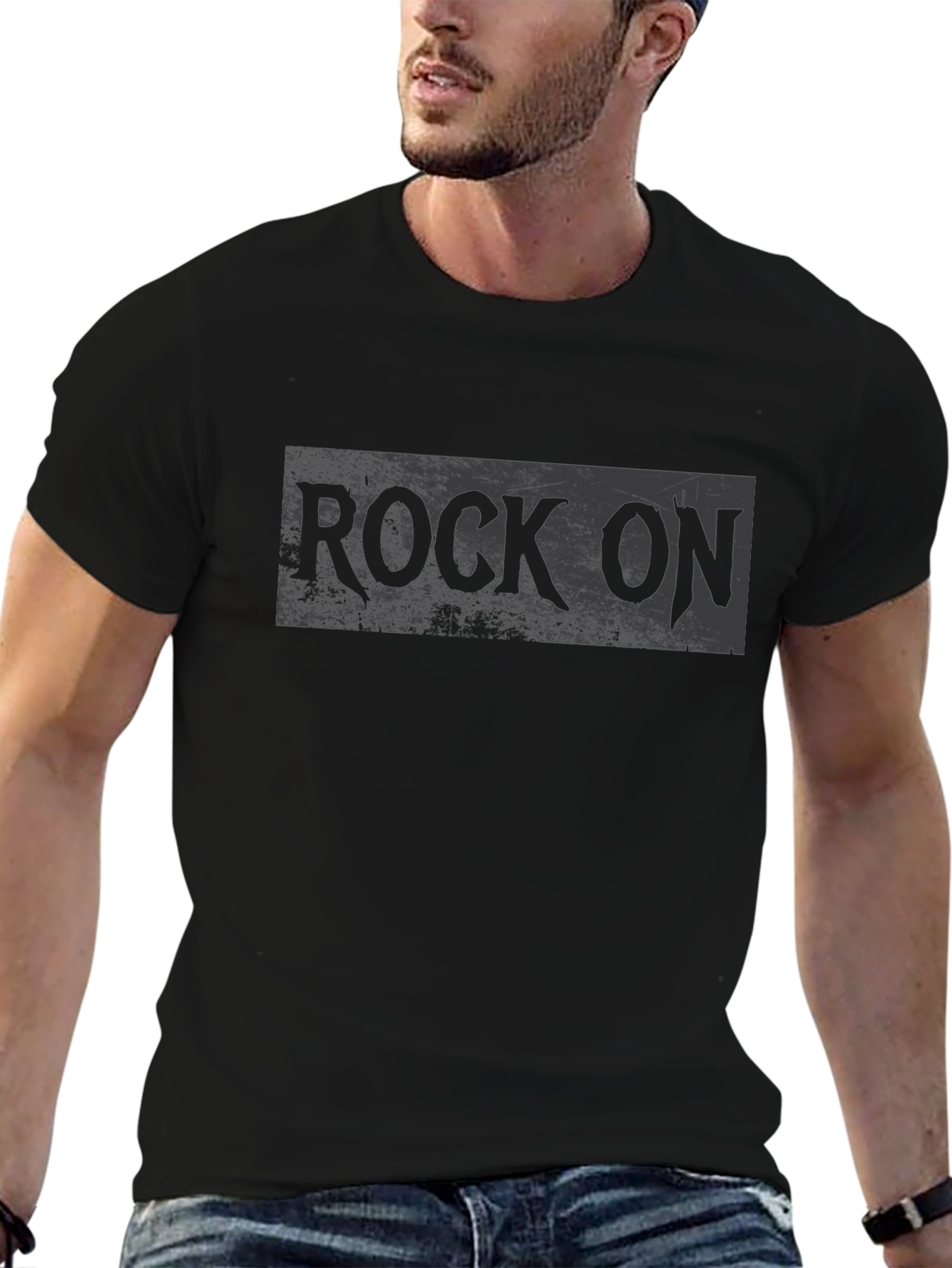 Rock On Graphic T-Shirt - Black Cotton Tee