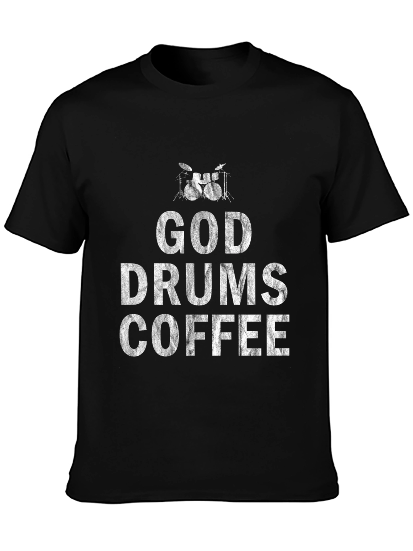 God Drums Coffee Black T-Shirt