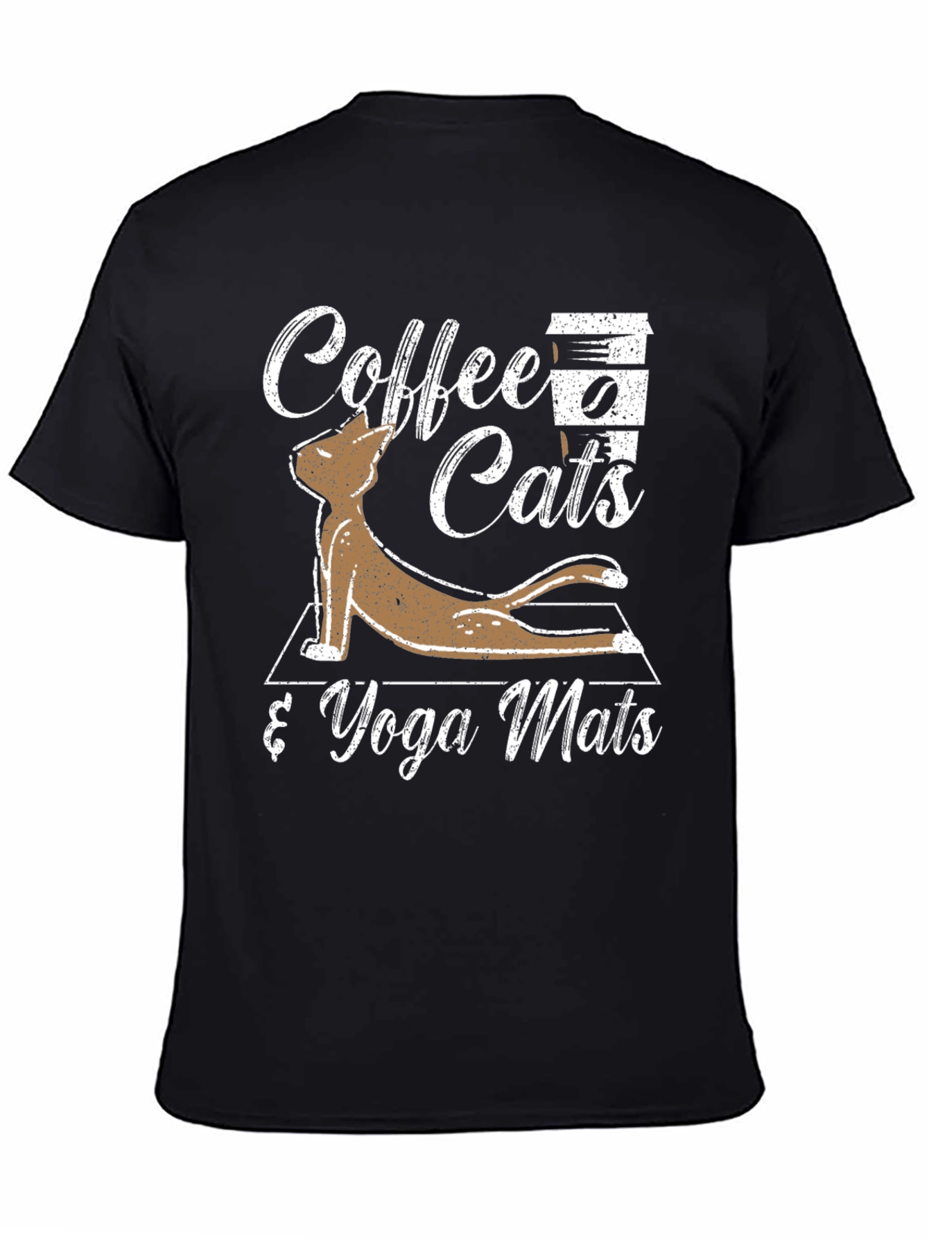 Coffee Cats & Yoga Mats Graphic T-Shirt