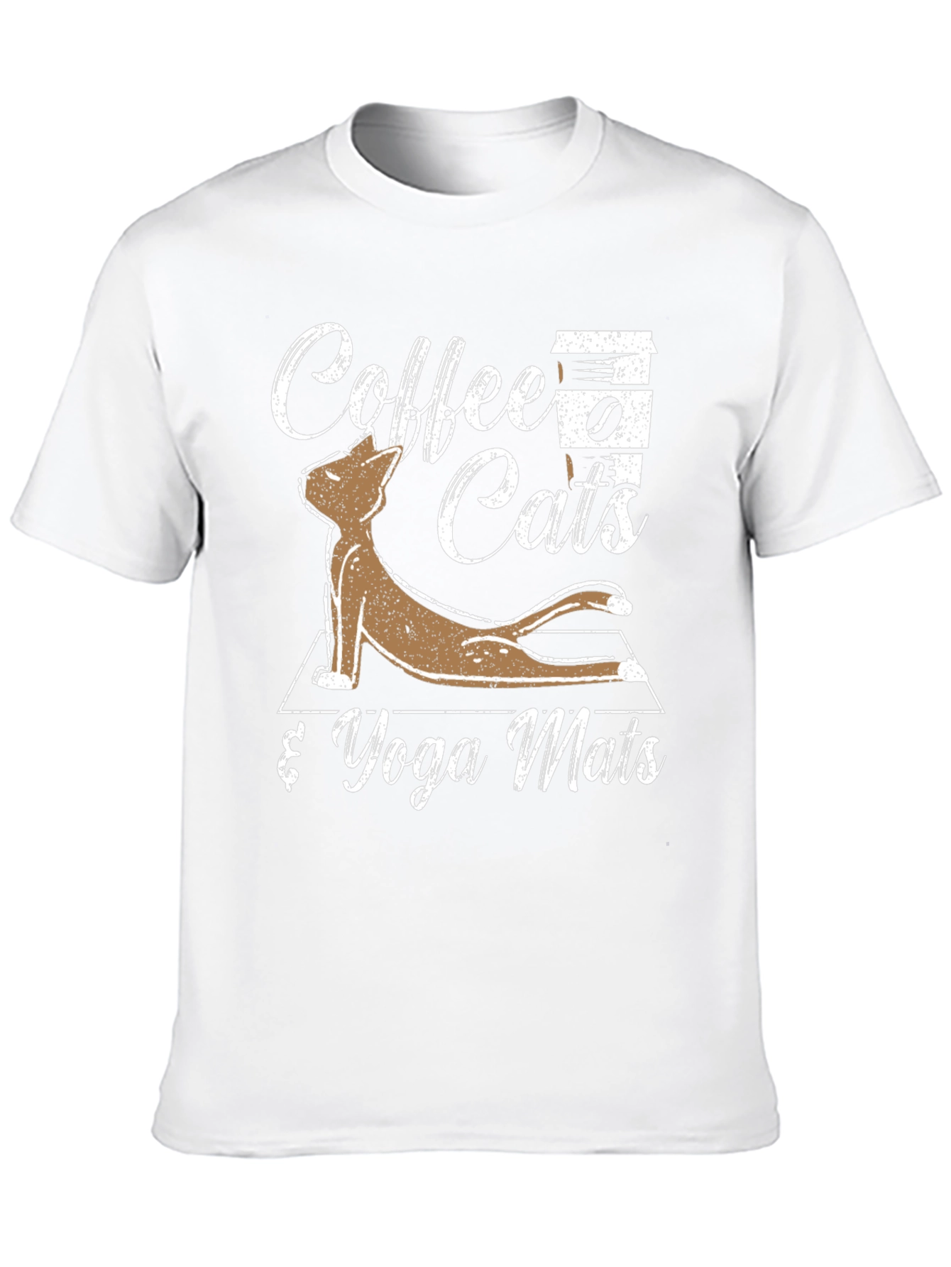 Coffee Cats & Yoga Mats Graphic T-Shirt