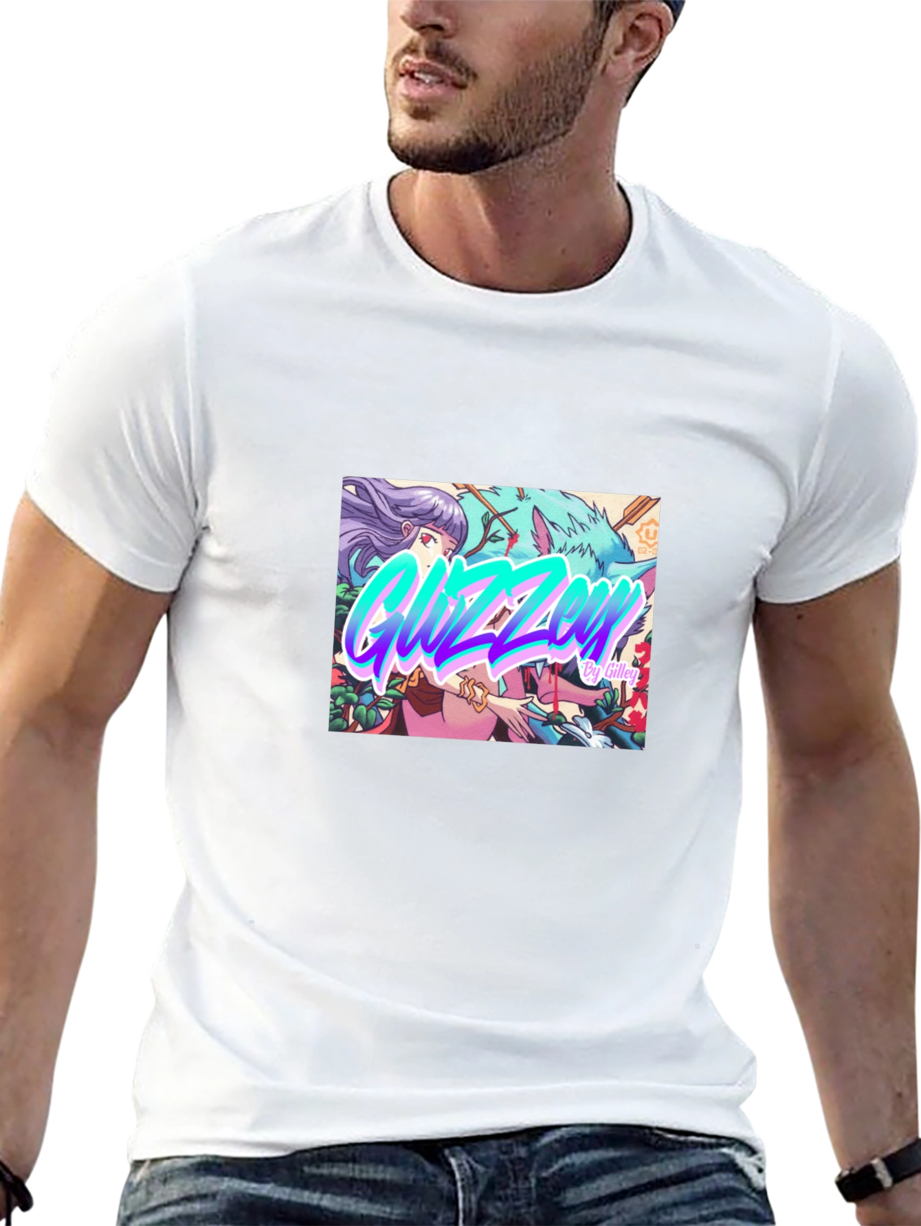 Guzzen Anime Art Black T-Shirt