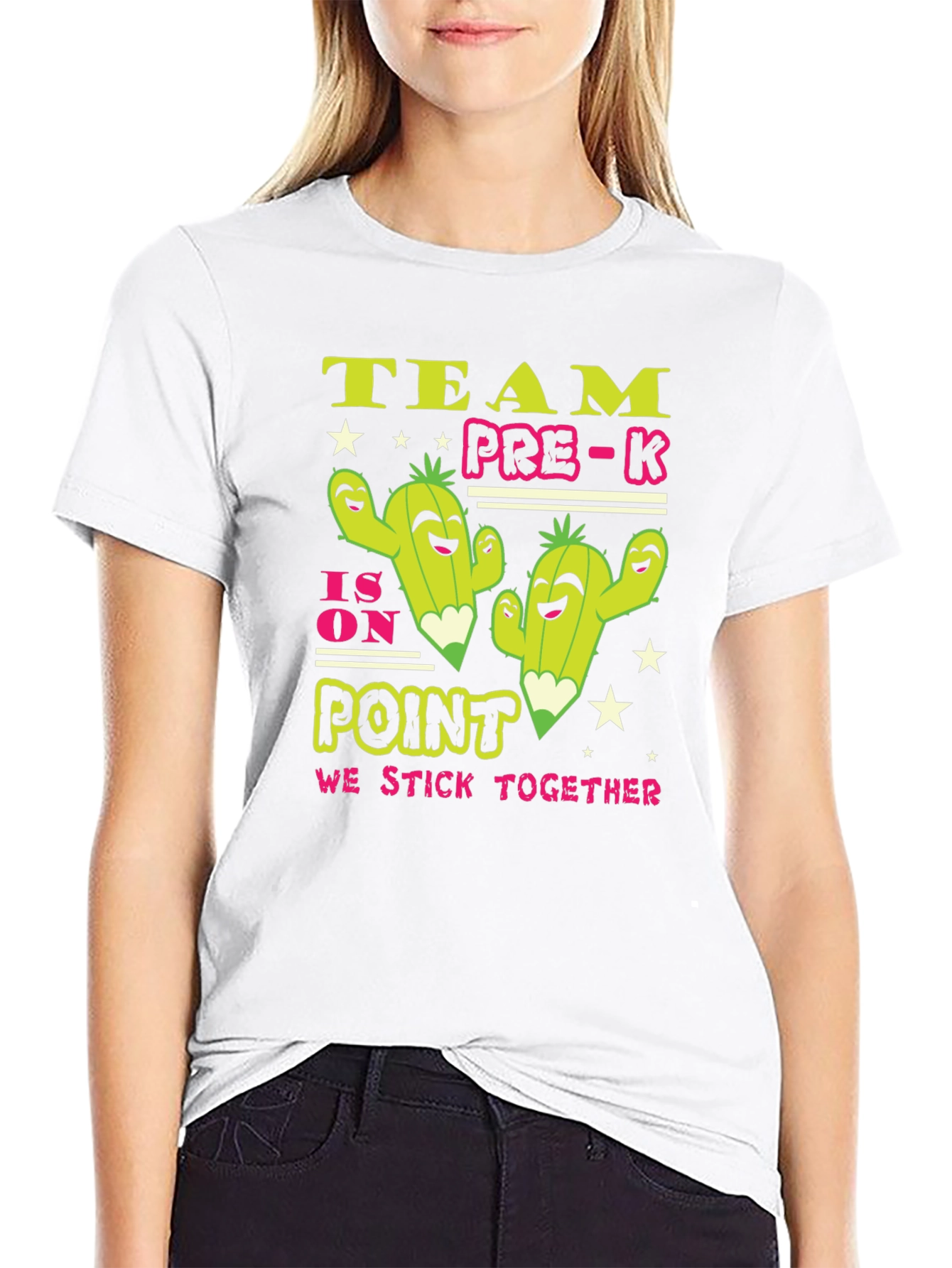 Team Pre-K Cactus T-Shirt - We Stick Together