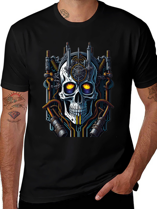 Cyberpunk Skull Graphic Tee - Unique Techwear Style