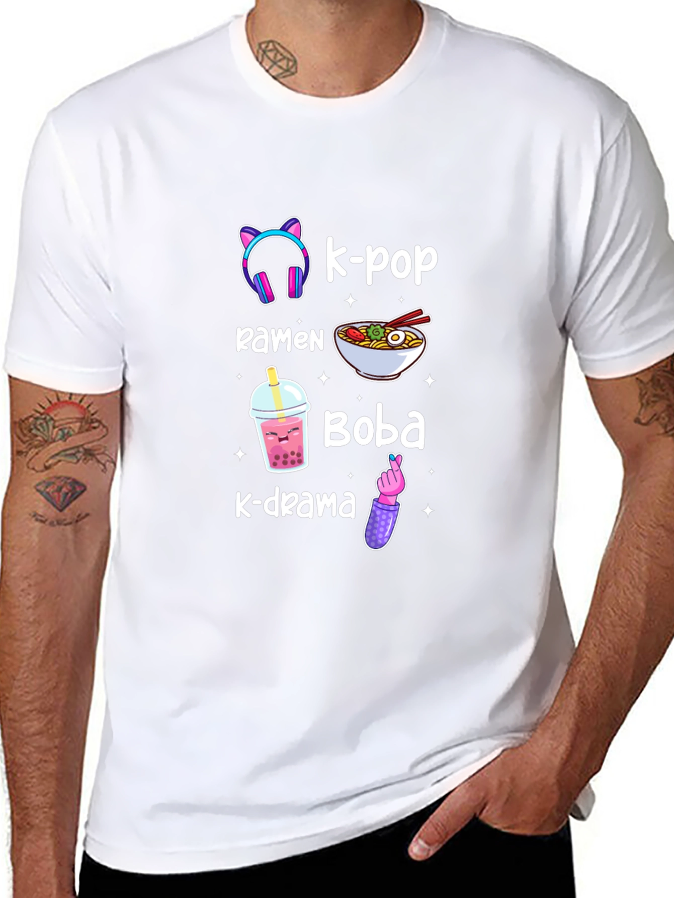 K-Pop Ramen and Boba Graphic Tee