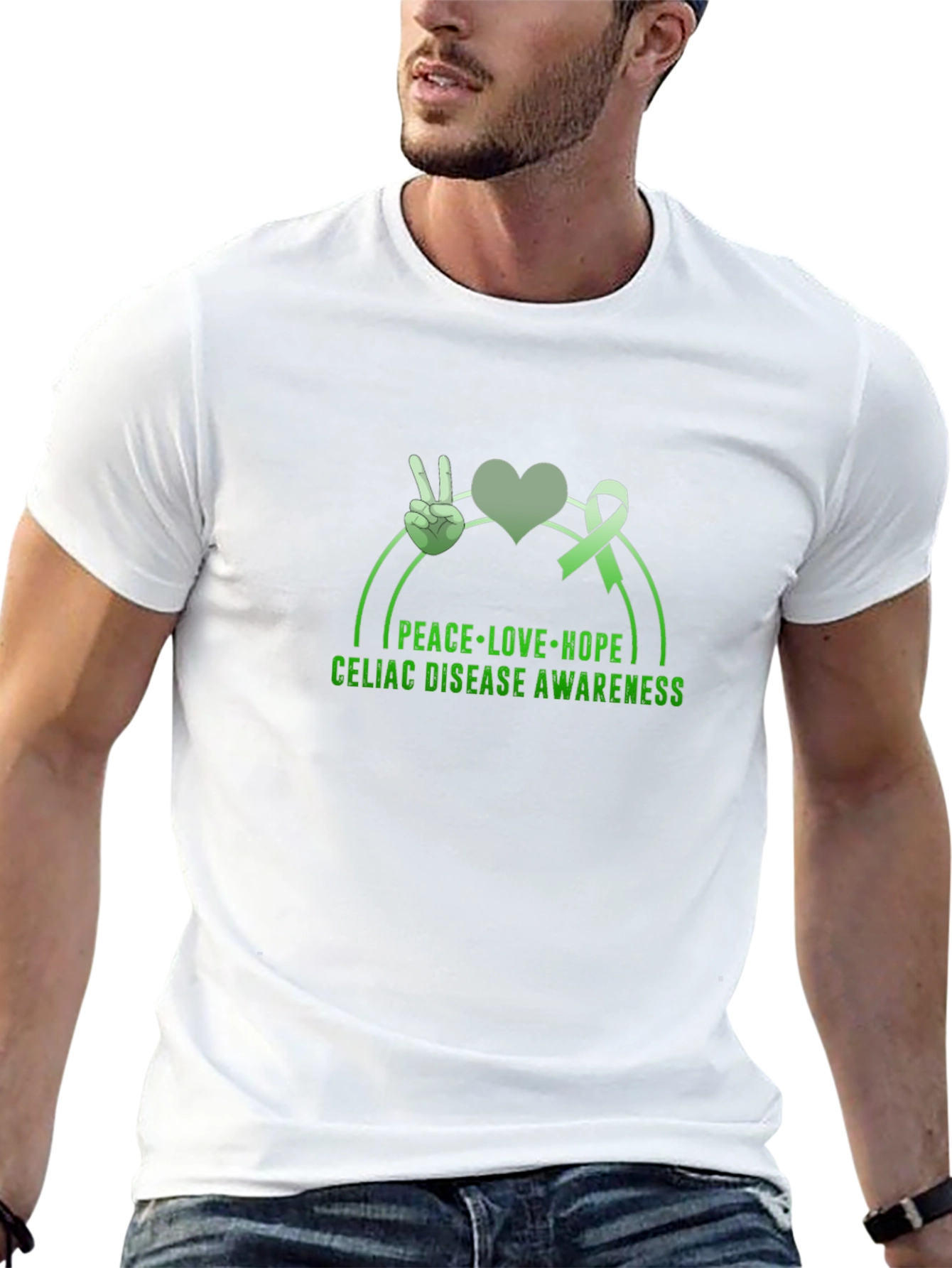 Celiac Disease Awareness T-Shirt Peace Love Hope