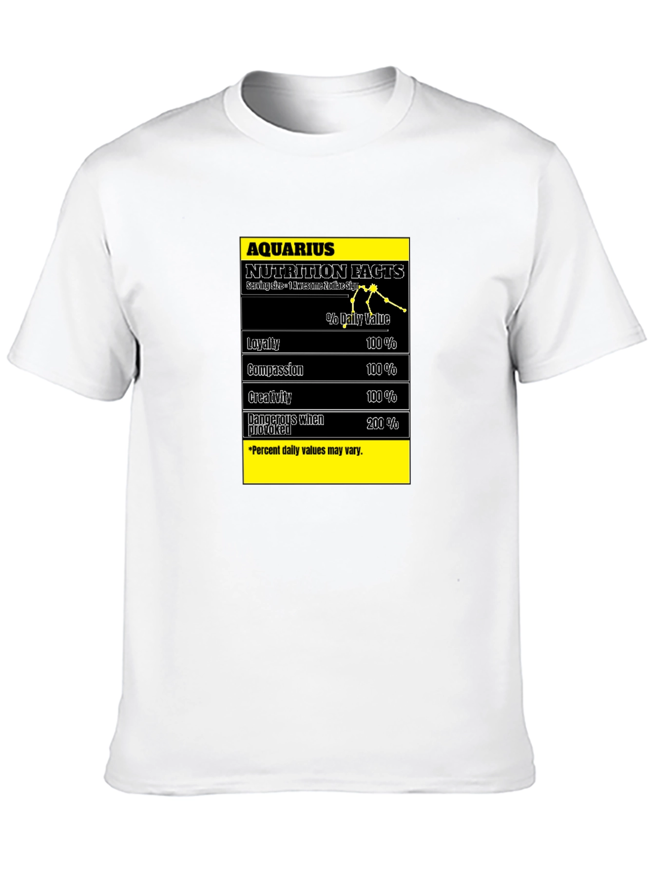 Aquarius Nutrition Facts Black T-Shirt
