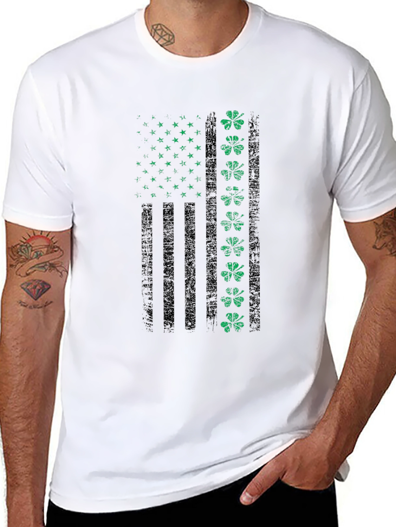 St. Patricks Day Shamrock Flag T-Shirt