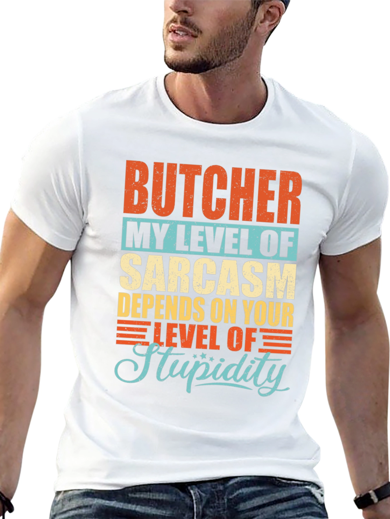 Butcher Sarcasm Level Graphic T-Shirt