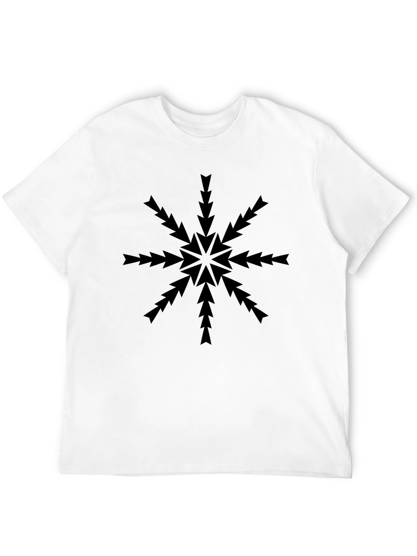 Arrow Snowflake Graphic Tee - Black Cotton