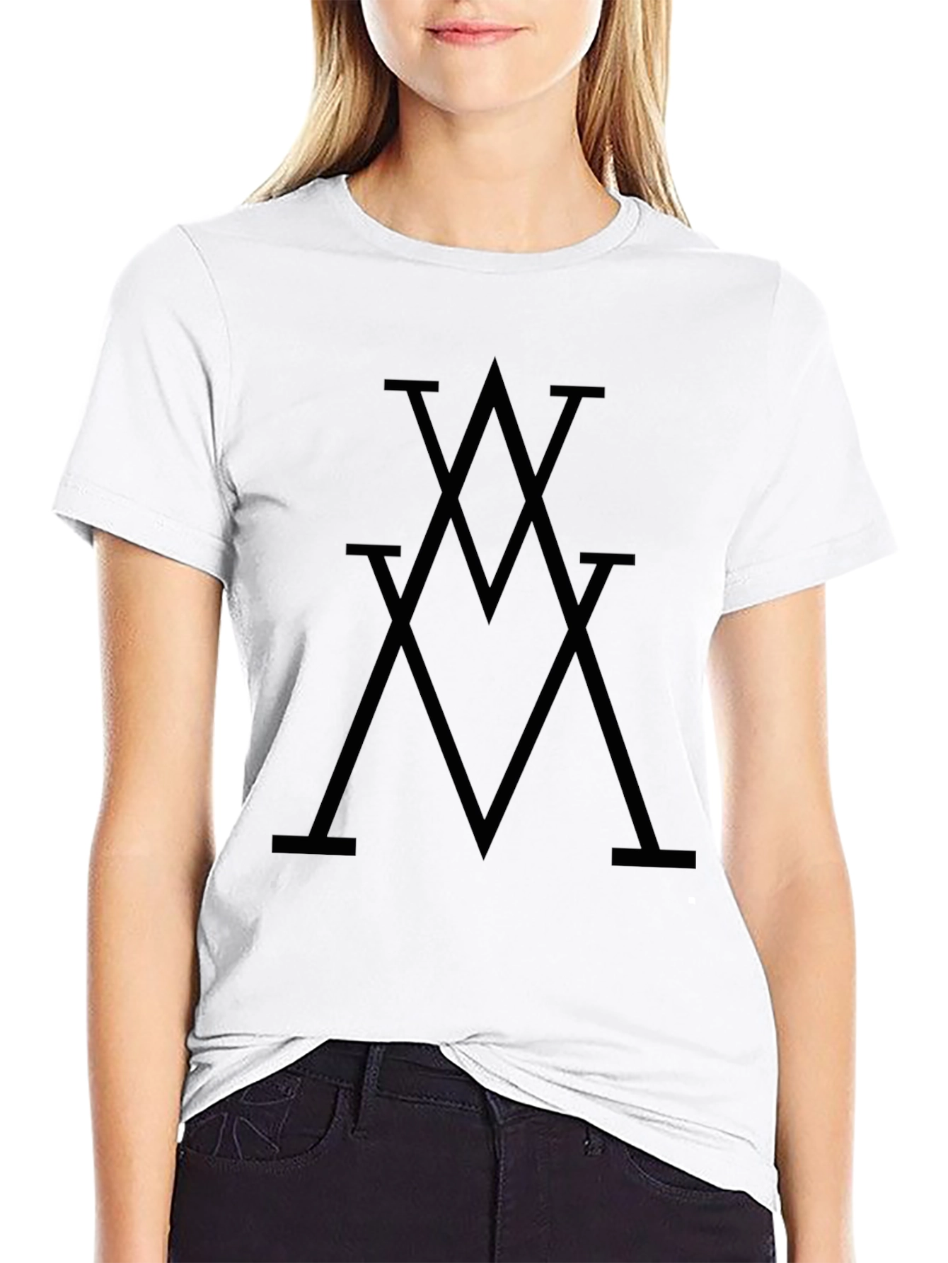 Modern Black Graphic Tee - Geometric Design