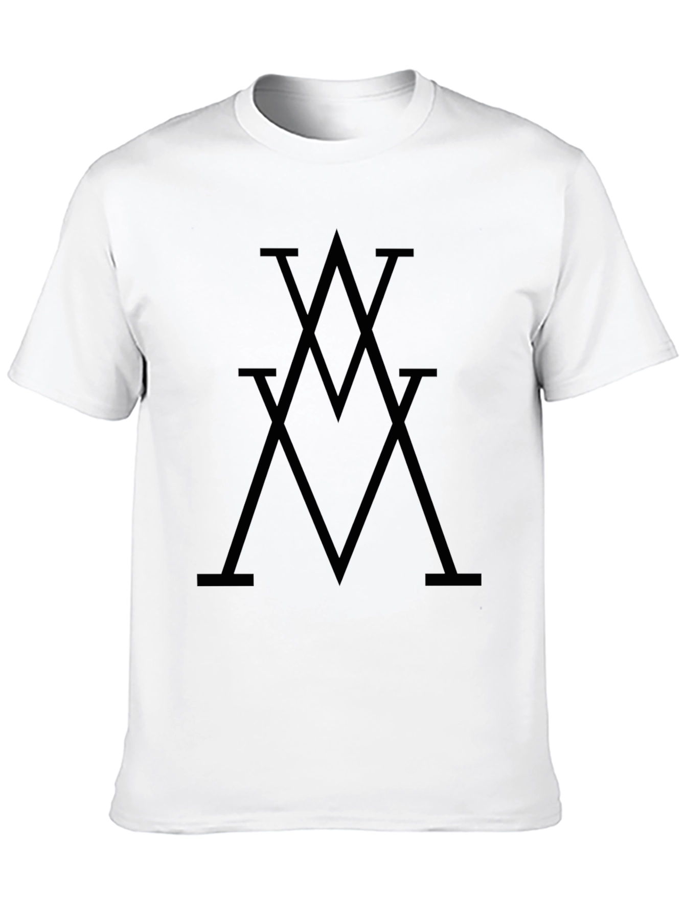 Modern Black Graphic Tee - Geometric Design
