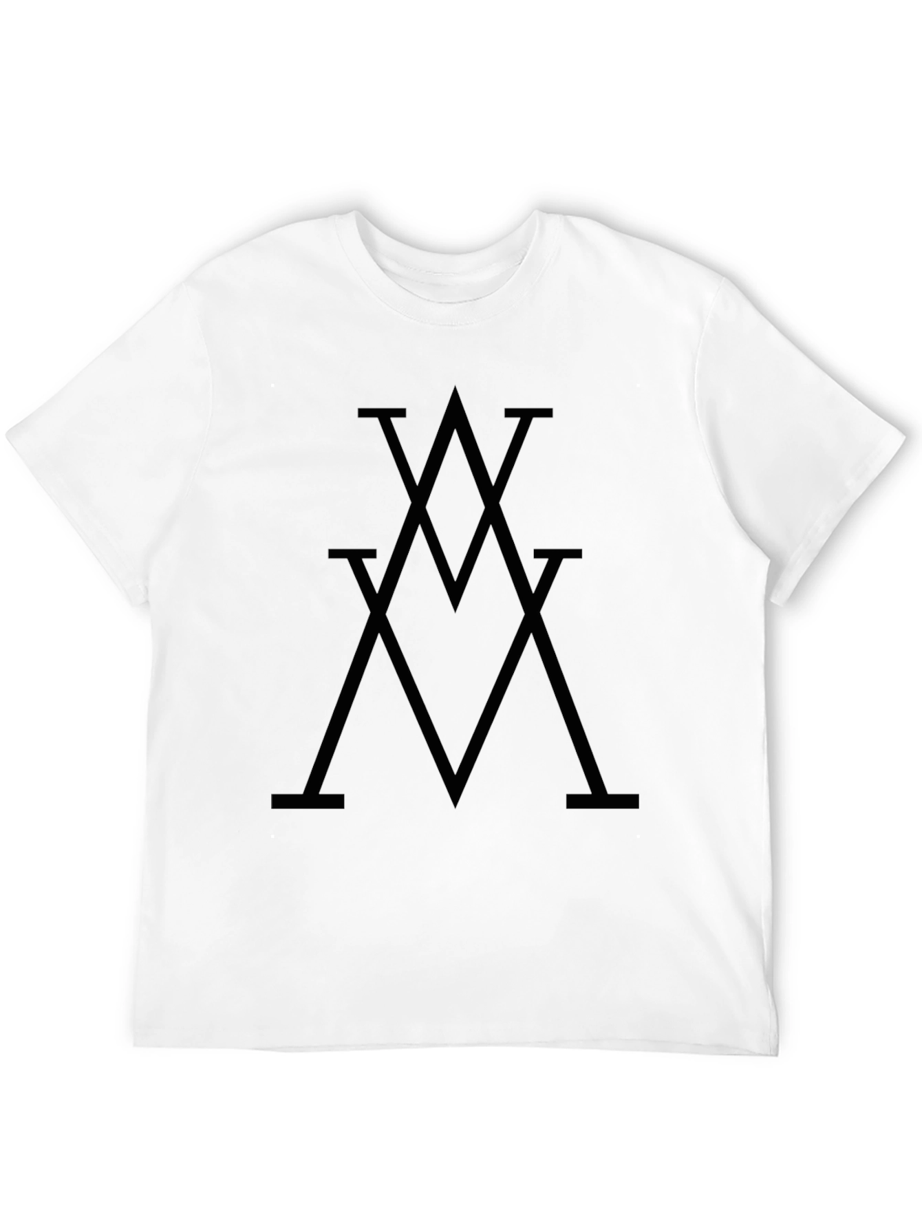 Modern Black Graphic Tee - Geometric Design