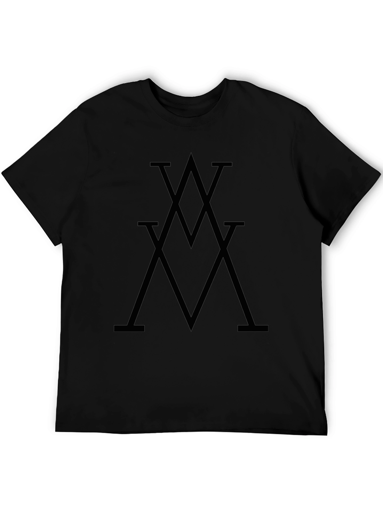 Modern Black Graphic Tee - Geometric Design