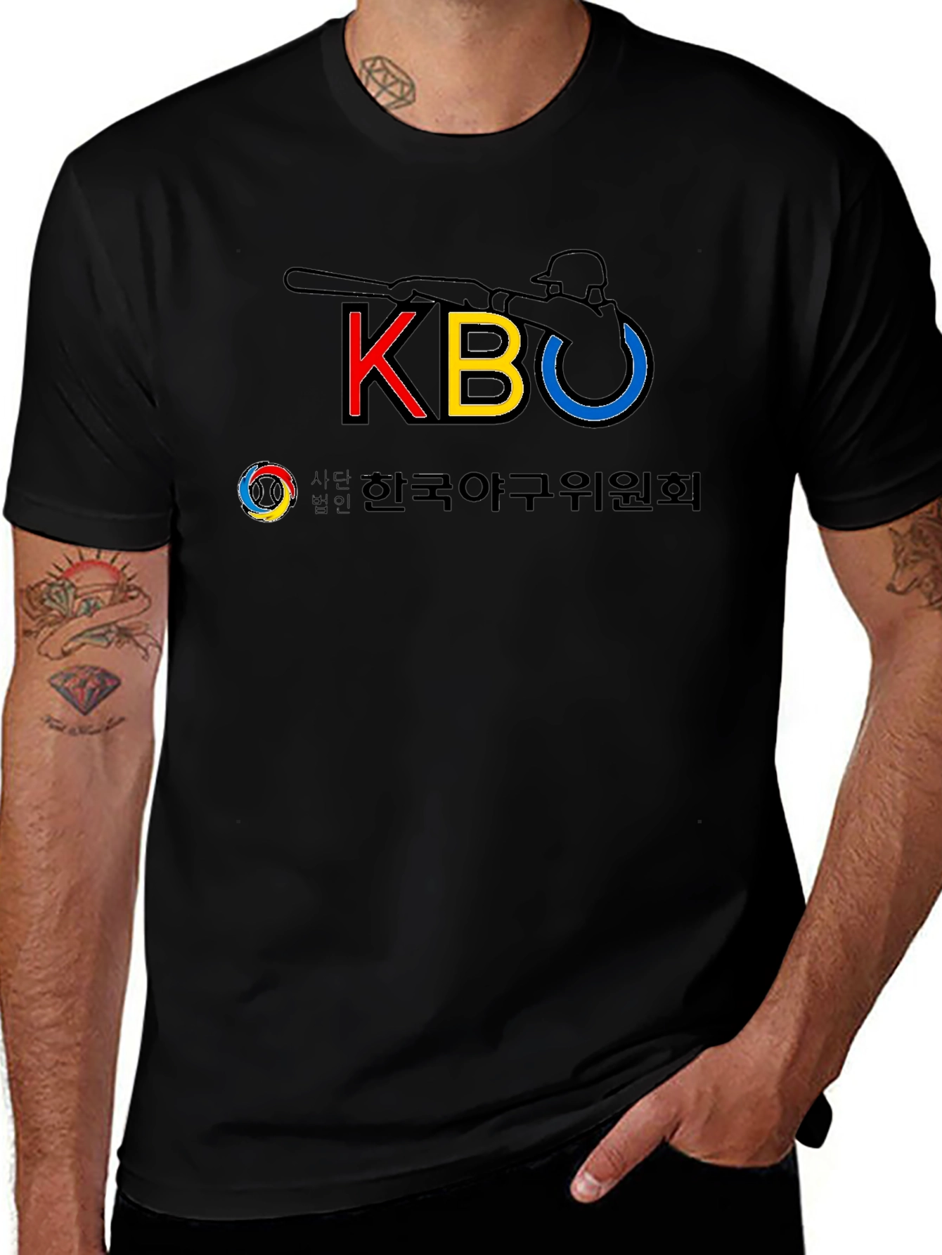 KBO Baseball Black T-Shirt - Korean Baseball