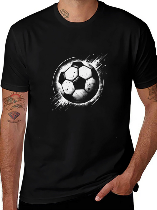 Soccer Ball Graphic Black T-Shirt