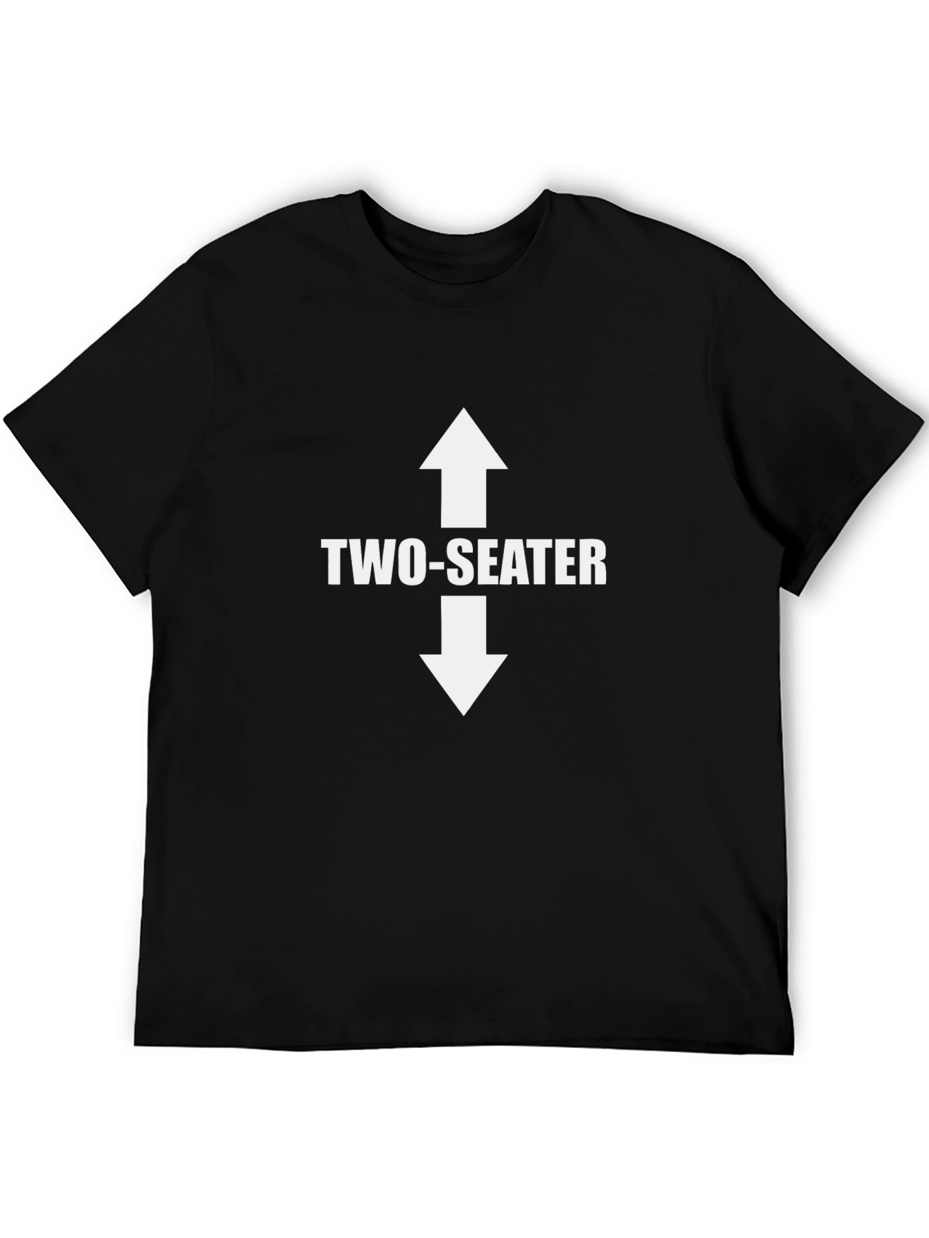 Two-Seater Graphic Tee - Black Cotton T-Shirt