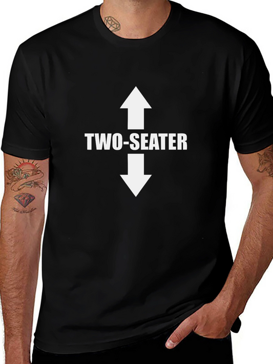 Two-Seater Graphic Tee - Black Cotton T-Shirt