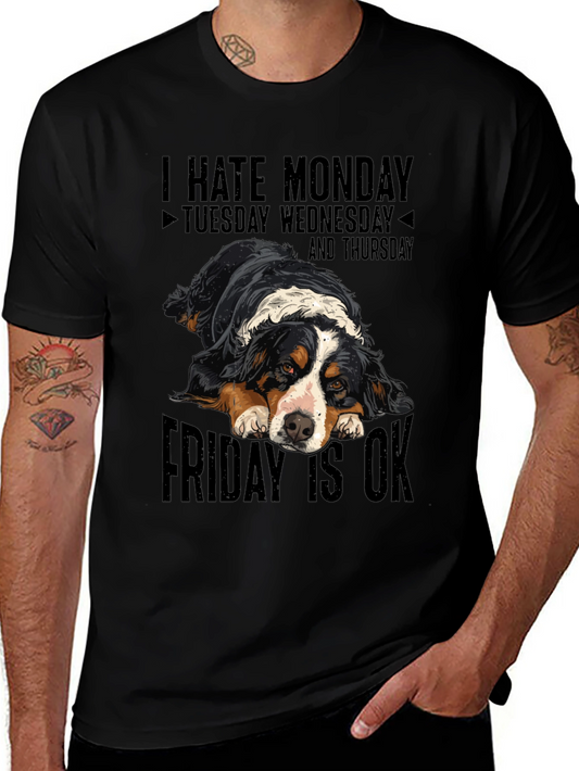 I Hate Monday Dog T-Shirt - Friday Is OK Tee
