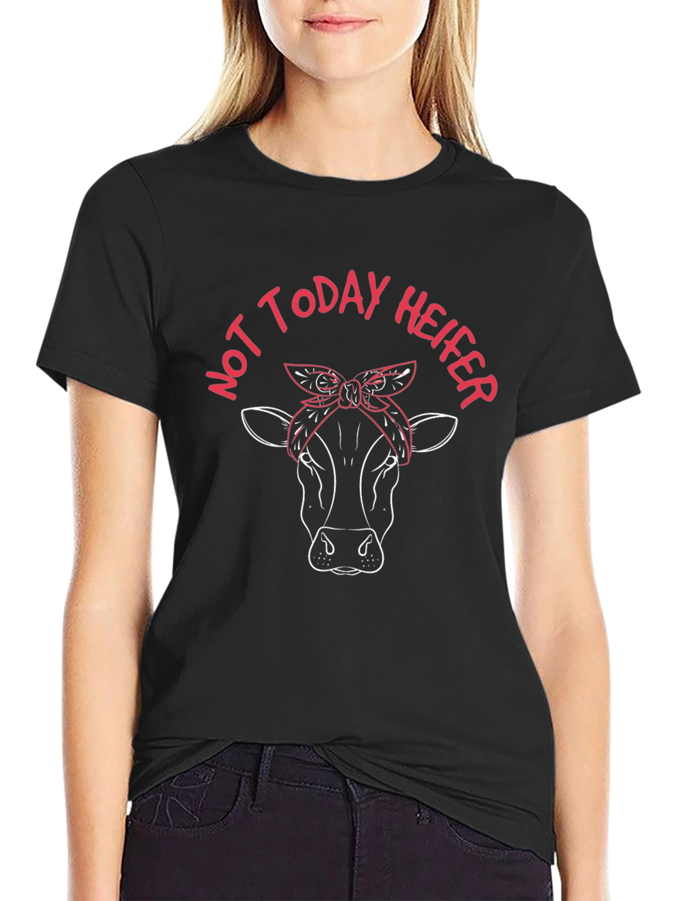 Not Today Heifer Graphic Tee - Black