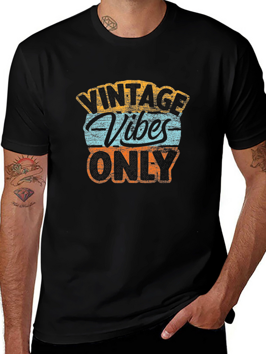 Vintage Vibes Only Graphic Tee - Classic Black T-Shirt