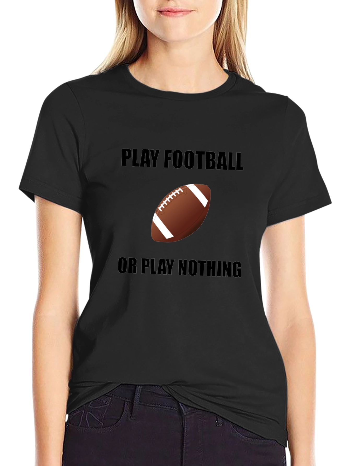 Play Football Tee -  Black Graphic T-Shirt