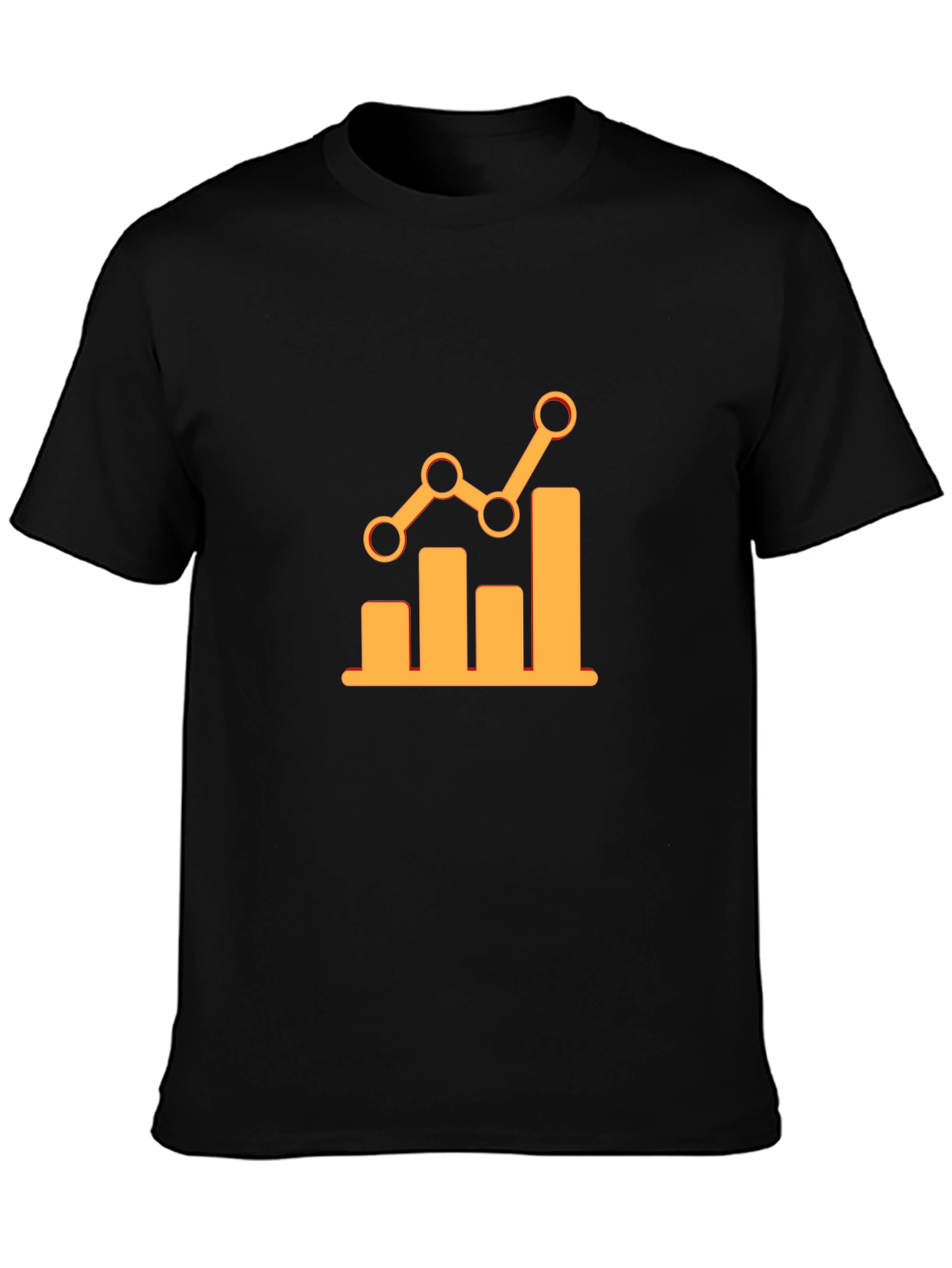 Trendy Black Tee with Growth Chart Graphic