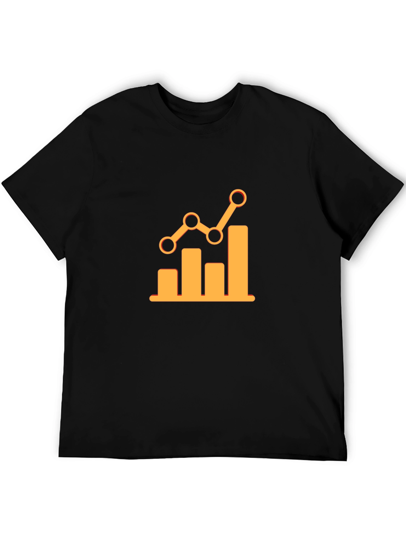 Trendy Black Tee with Growth Chart Graphic