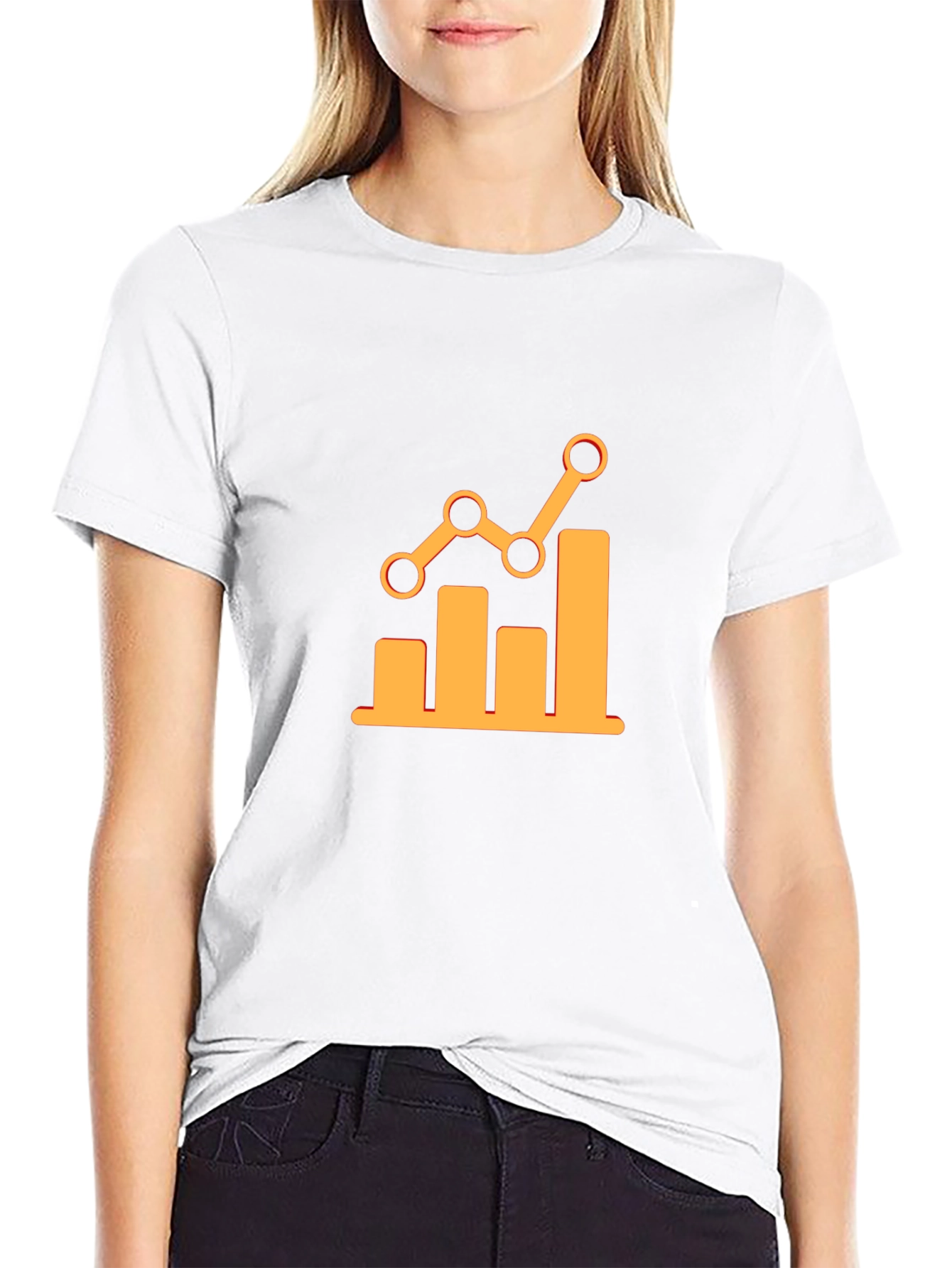Trendy Black Tee with Growth Chart Graphic