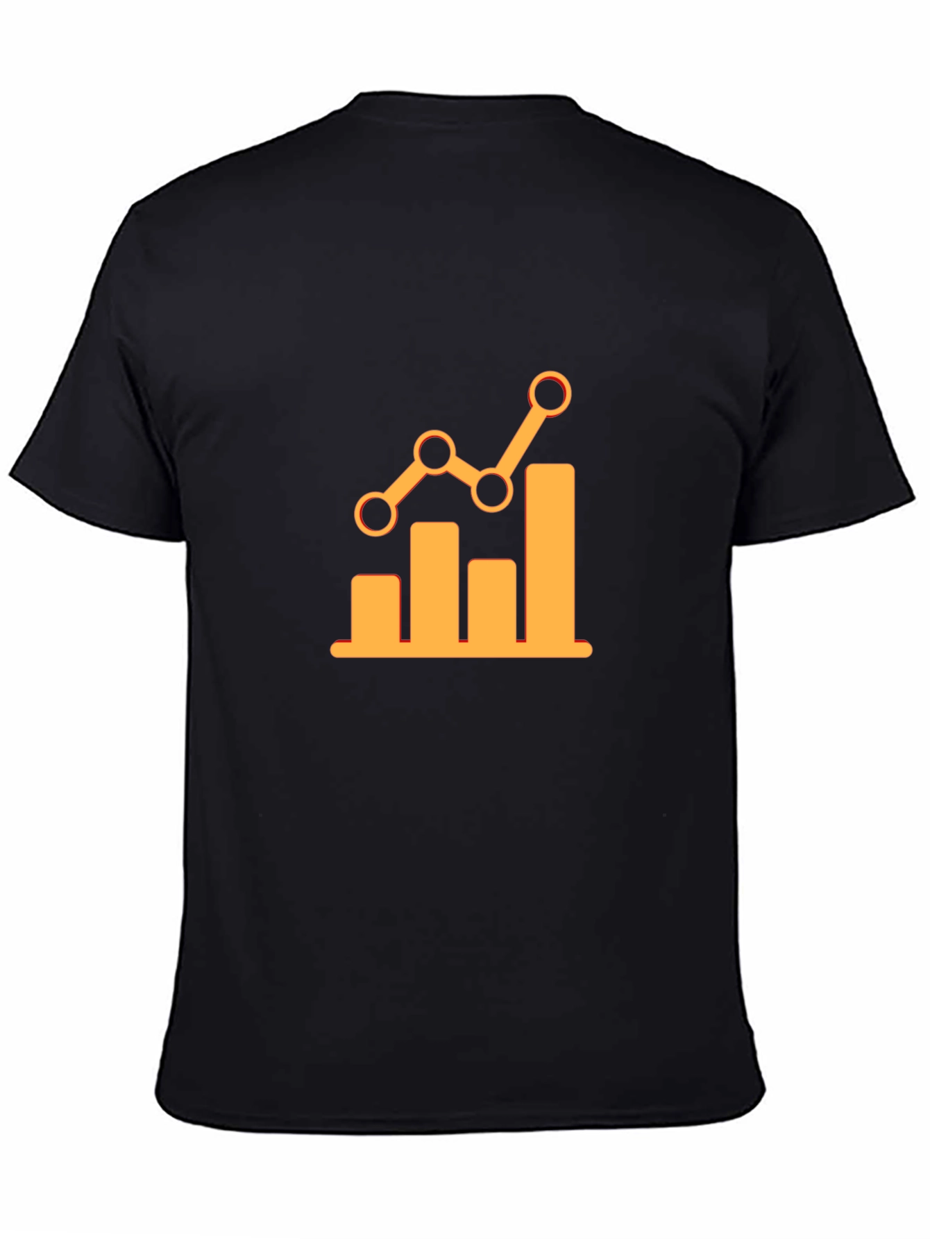 Trendy Black Tee with Growth Chart Graphic