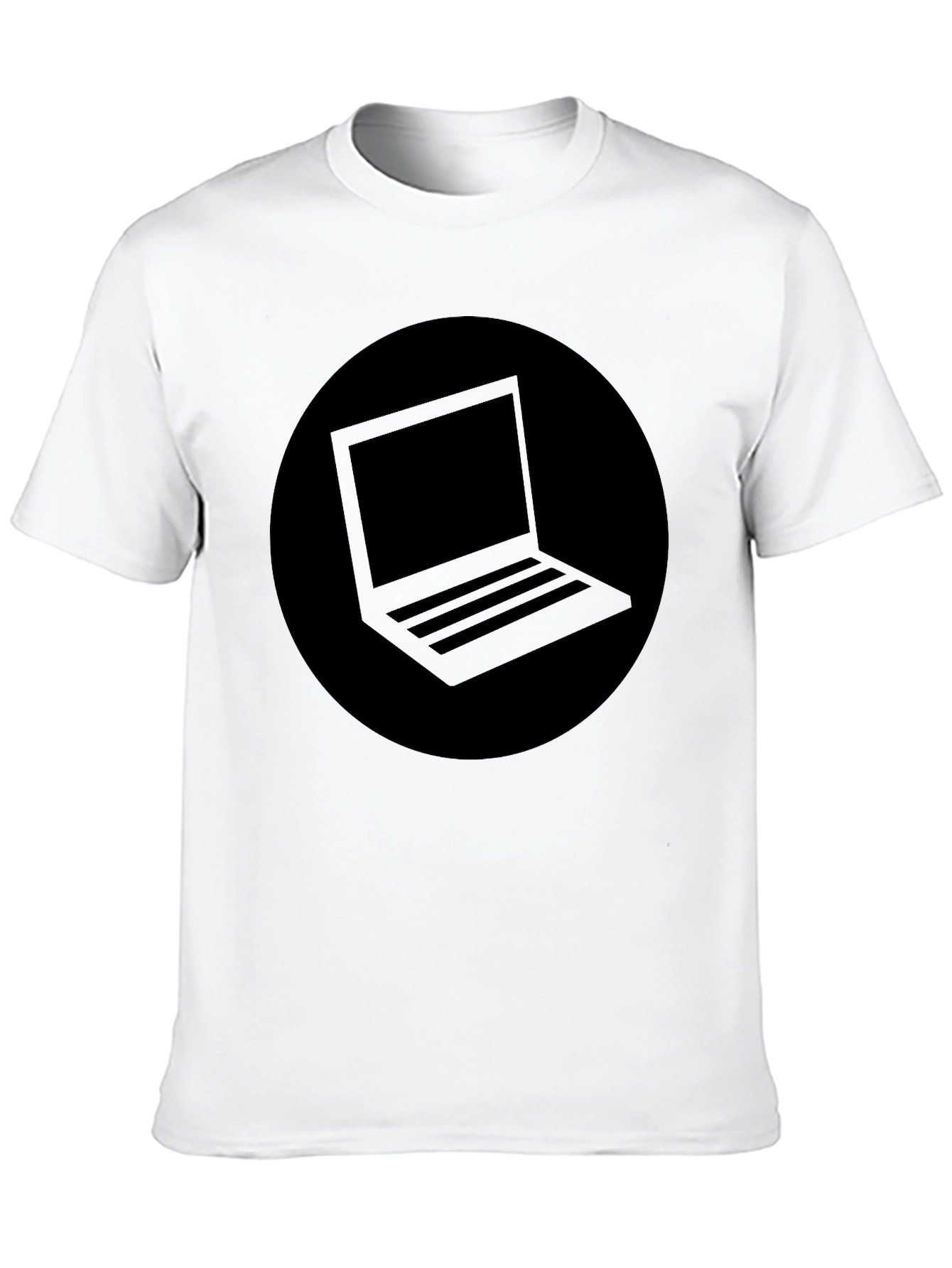 Minimalist Laptop Graphic Black T-Shirt