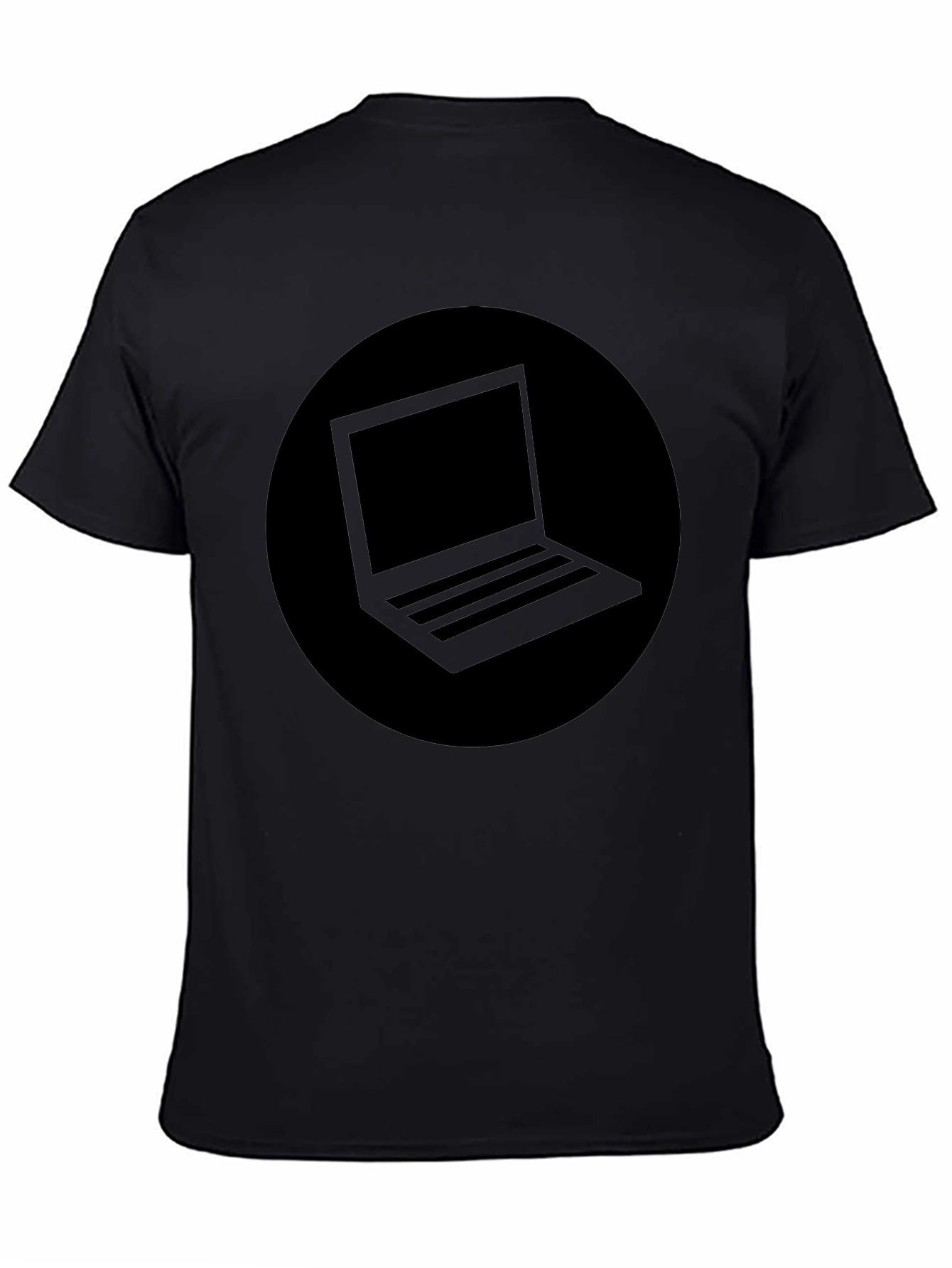 Minimalist Laptop Graphic Black T-Shirt