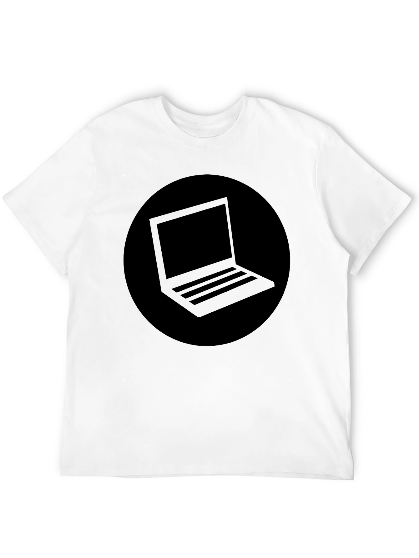 Minimalist Laptop Graphic Black T-Shirt