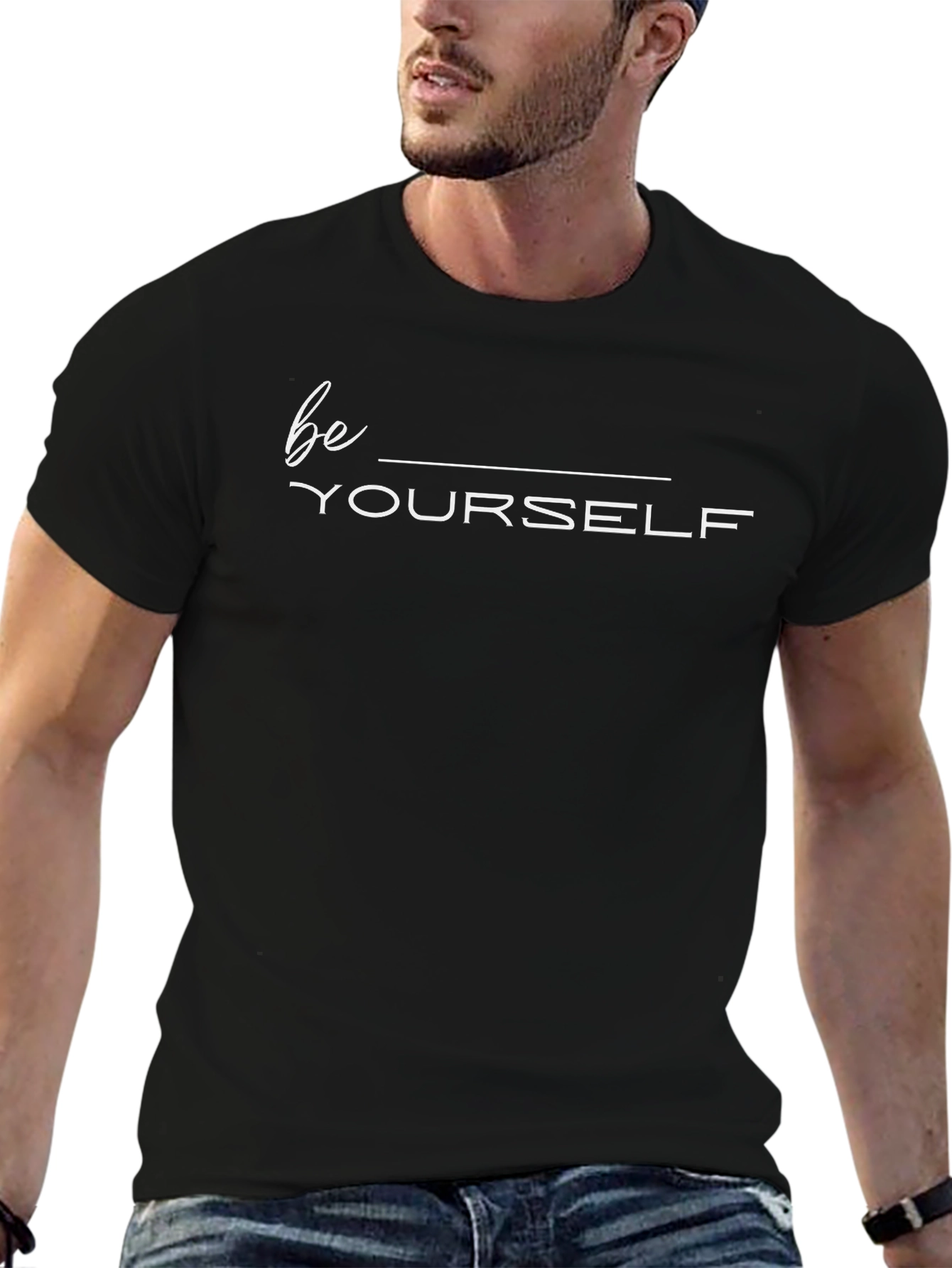 Be Yourself Black Graphic Tee