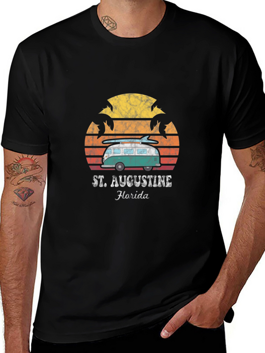 St. Augustine Florida Retro Van Surf T-Shirt