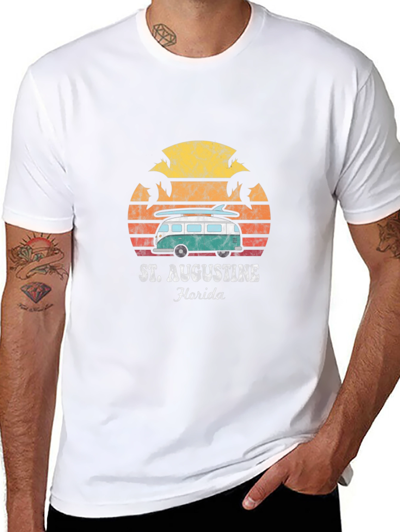 St. Augustine Florida Retro Van Surf T-Shirt
