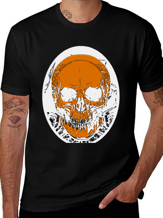 Skull Graphic Print T-Shirt - Black