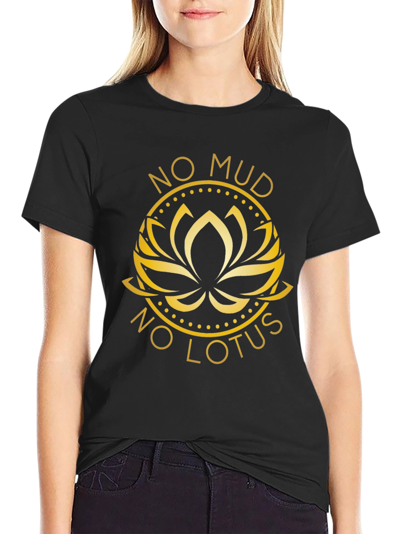 No Mud No Lotus Graphic Tee - Black