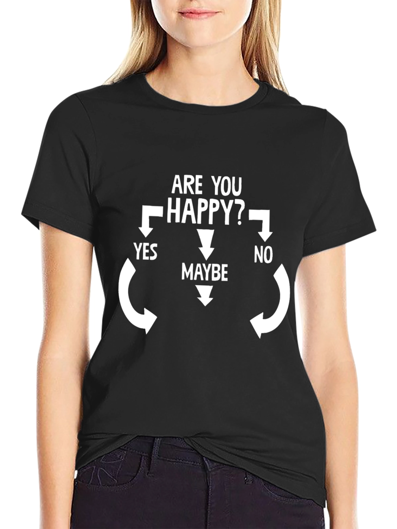 Funny Are You Happy Flowchart T-Shirt