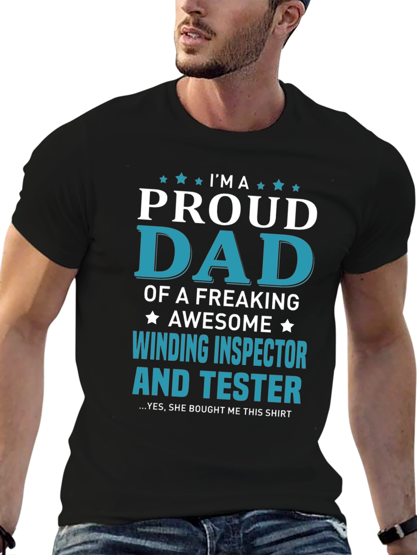 Proud Dad Winding Inspector & Tester Graphic T-Shirt