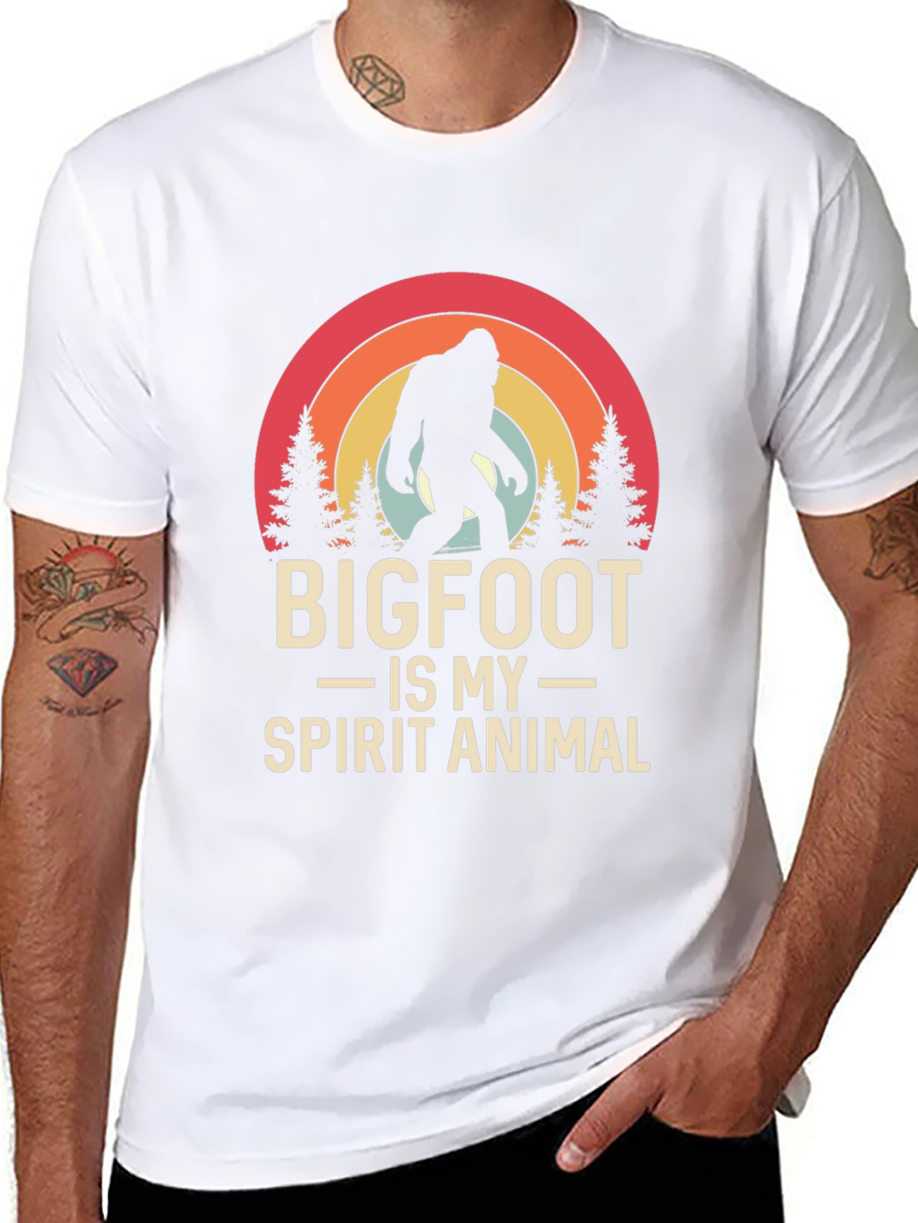 Bigfoot Spirit Animal Tee - Black Graphic T-Shirt
