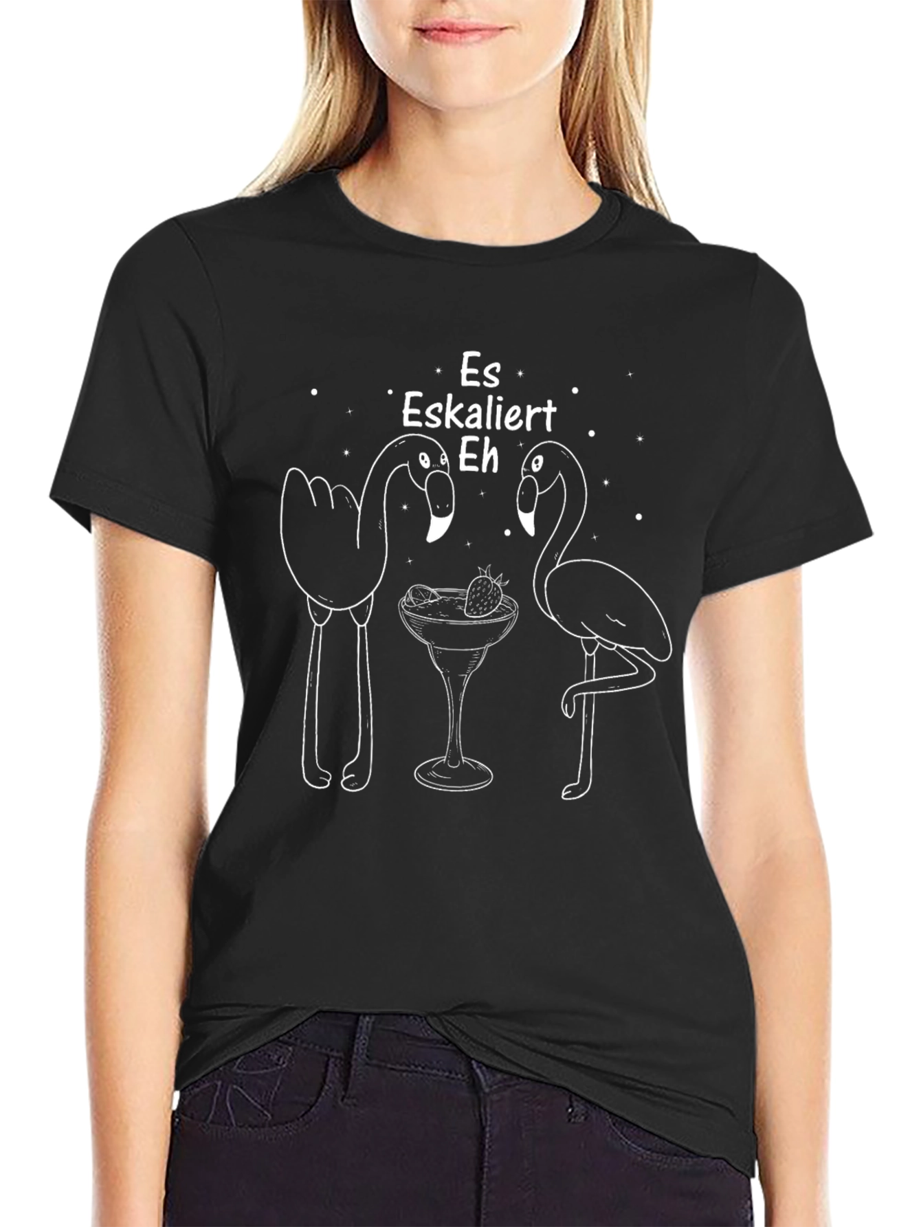Es Eskaliert Eh T-Shirt Funny Flamingo Tee Party Shirt