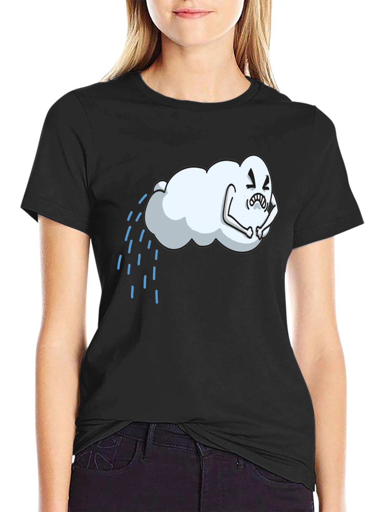 Rain Cloud Graphic Tee - Soft Cotton Blend