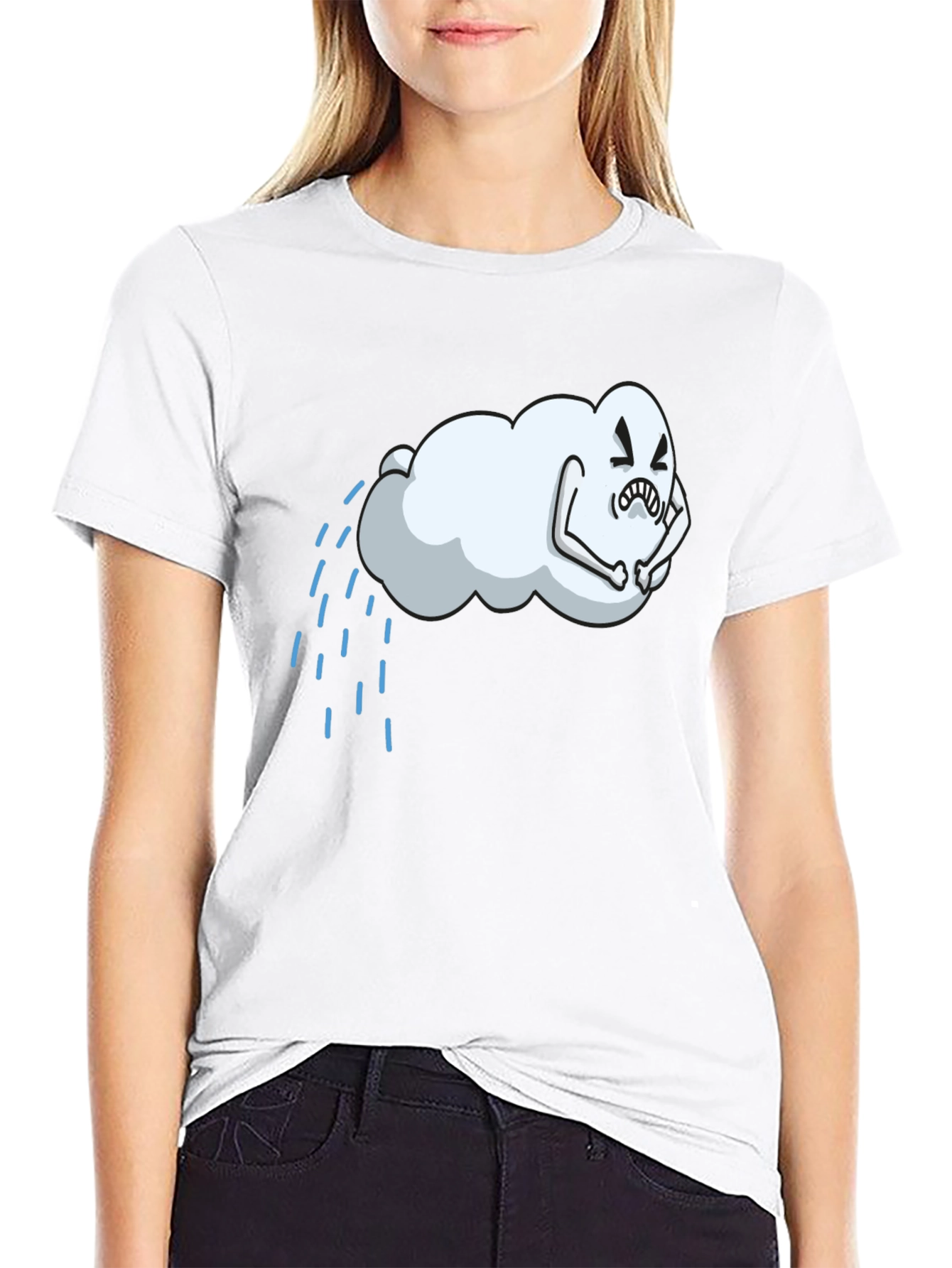 Rain Cloud Graphic Tee - Soft Cotton Blend
