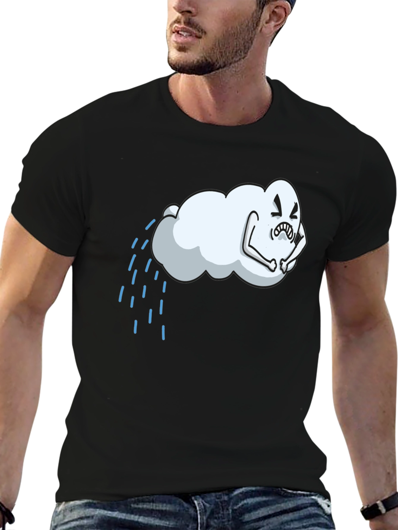 Rain Cloud Graphic Tee - Soft Cotton Blend